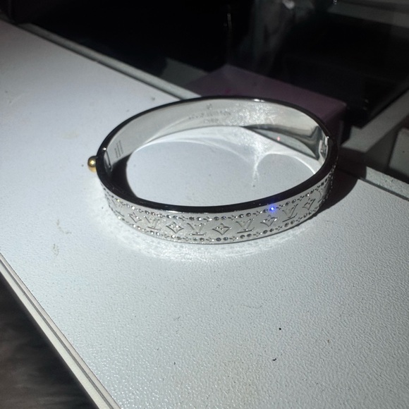 Louis Vuitton Nanogram Cuff Bangle with Diamantes and Crystal Stud - Picture 7 of 8